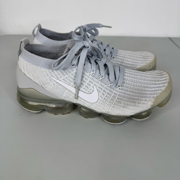 Nike Air Vapormax Flyknit 3 Pure Platinum Shoes Size 8 - Picture 1 of 7